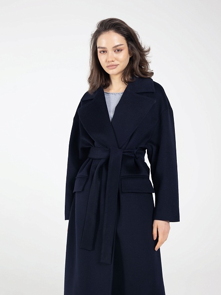 Двубортное пальто свободного силуэта