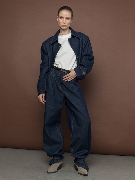 Широкие джинсы из хлопка