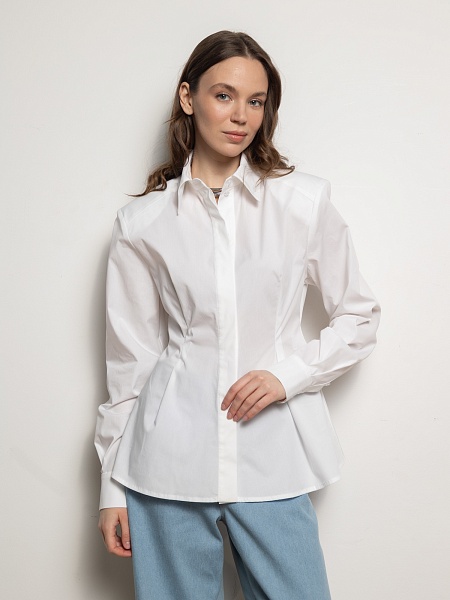 Приталенная рубашка из хлопка