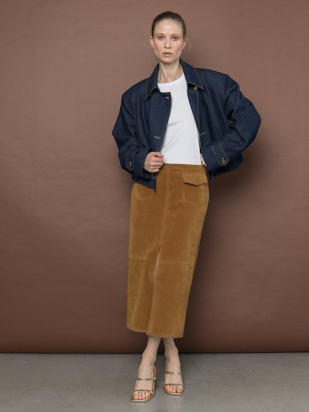 Юбка миди из замши